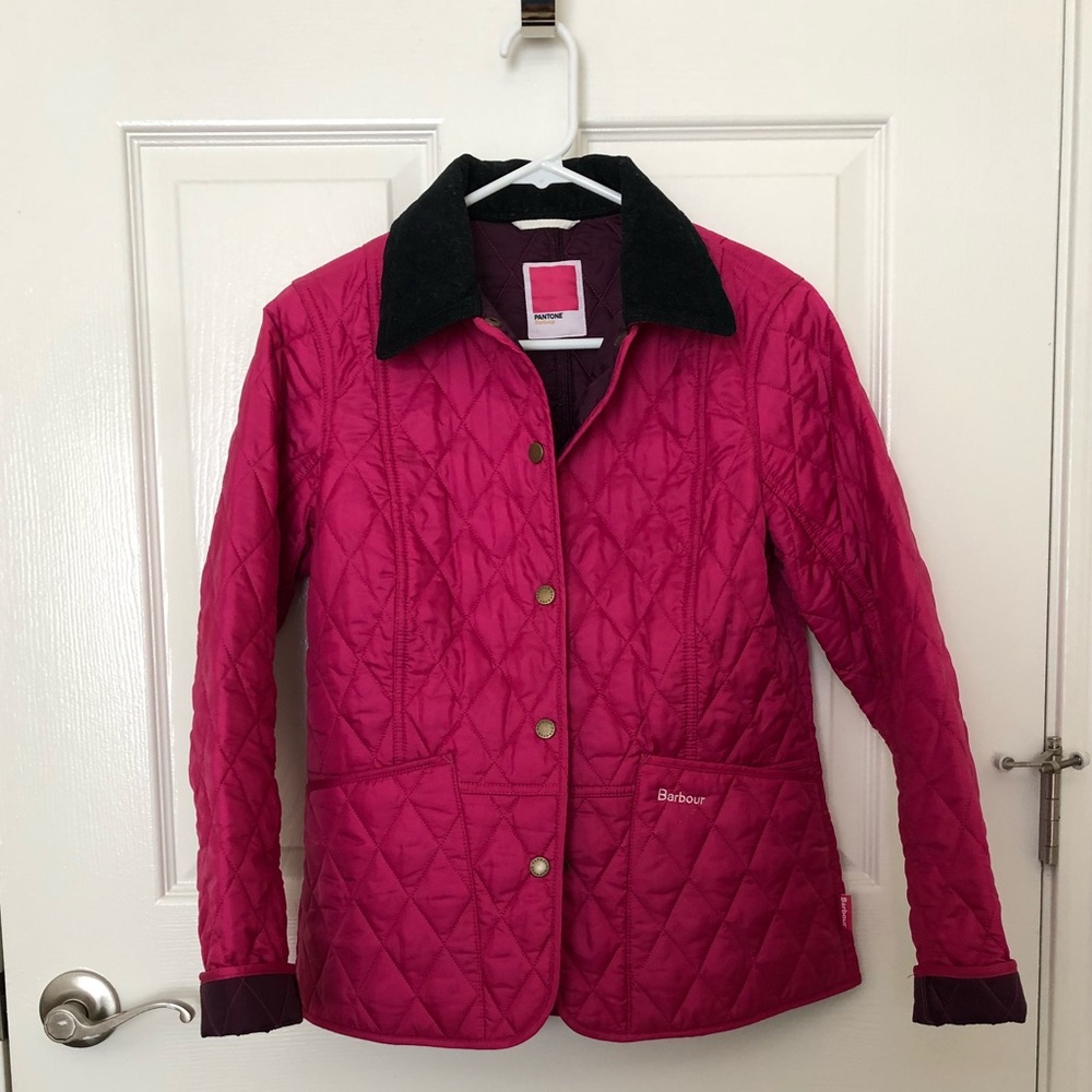 Barbour Pantone Quilted Annandale Jacket in Pink